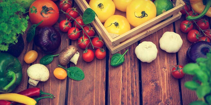 a group of vegetables on a table