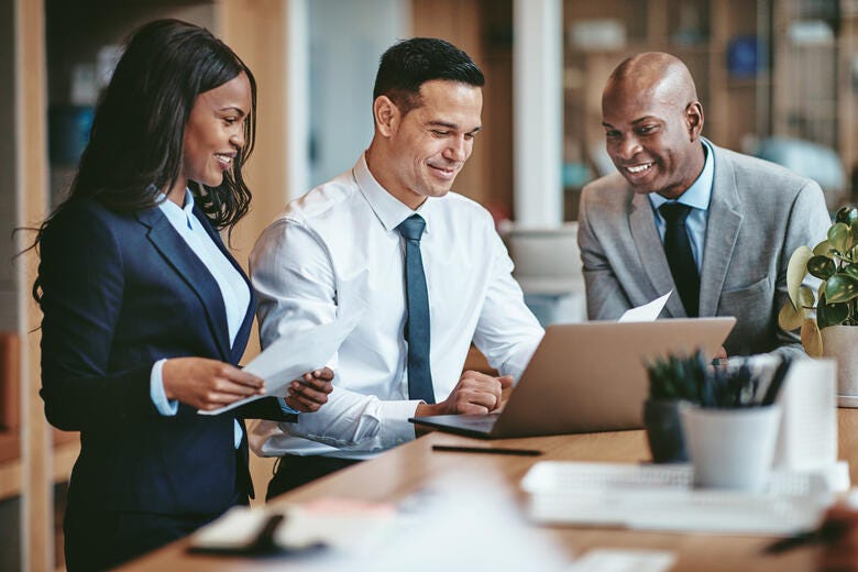 a few business people having a discussion