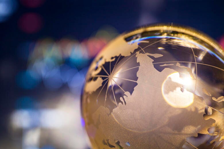 a close-up of a globe